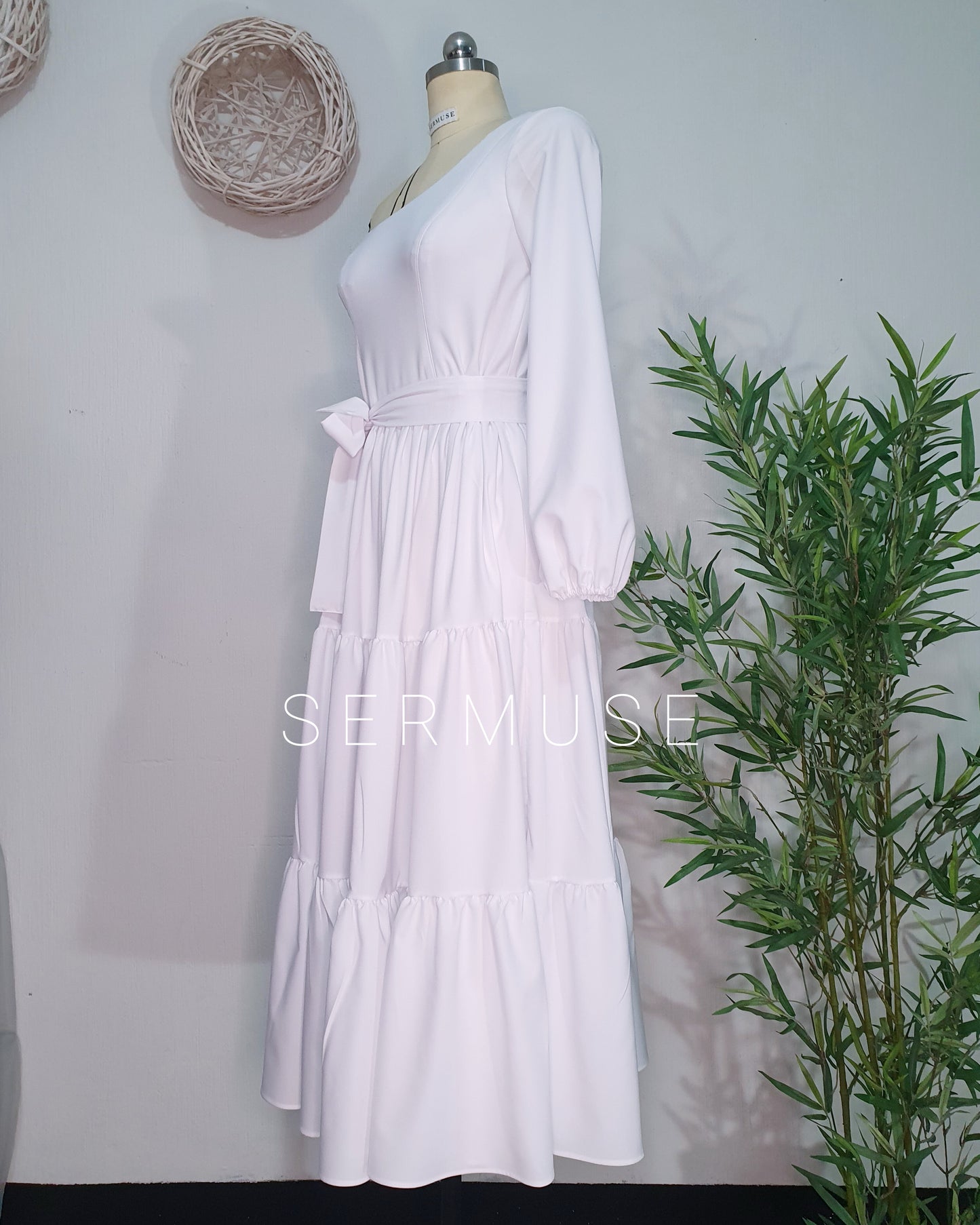 Vestido Midi Paulina. BLANCO