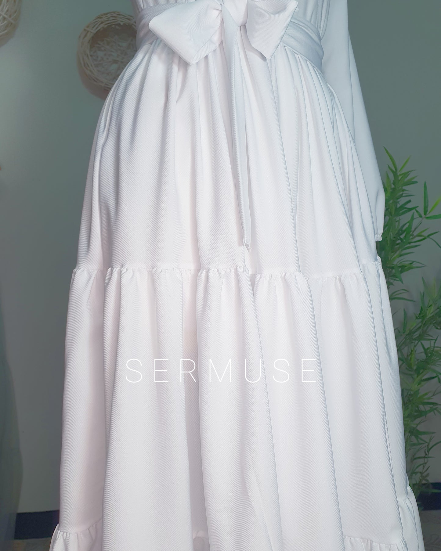 Vestido Midi Paulina. BLANCO