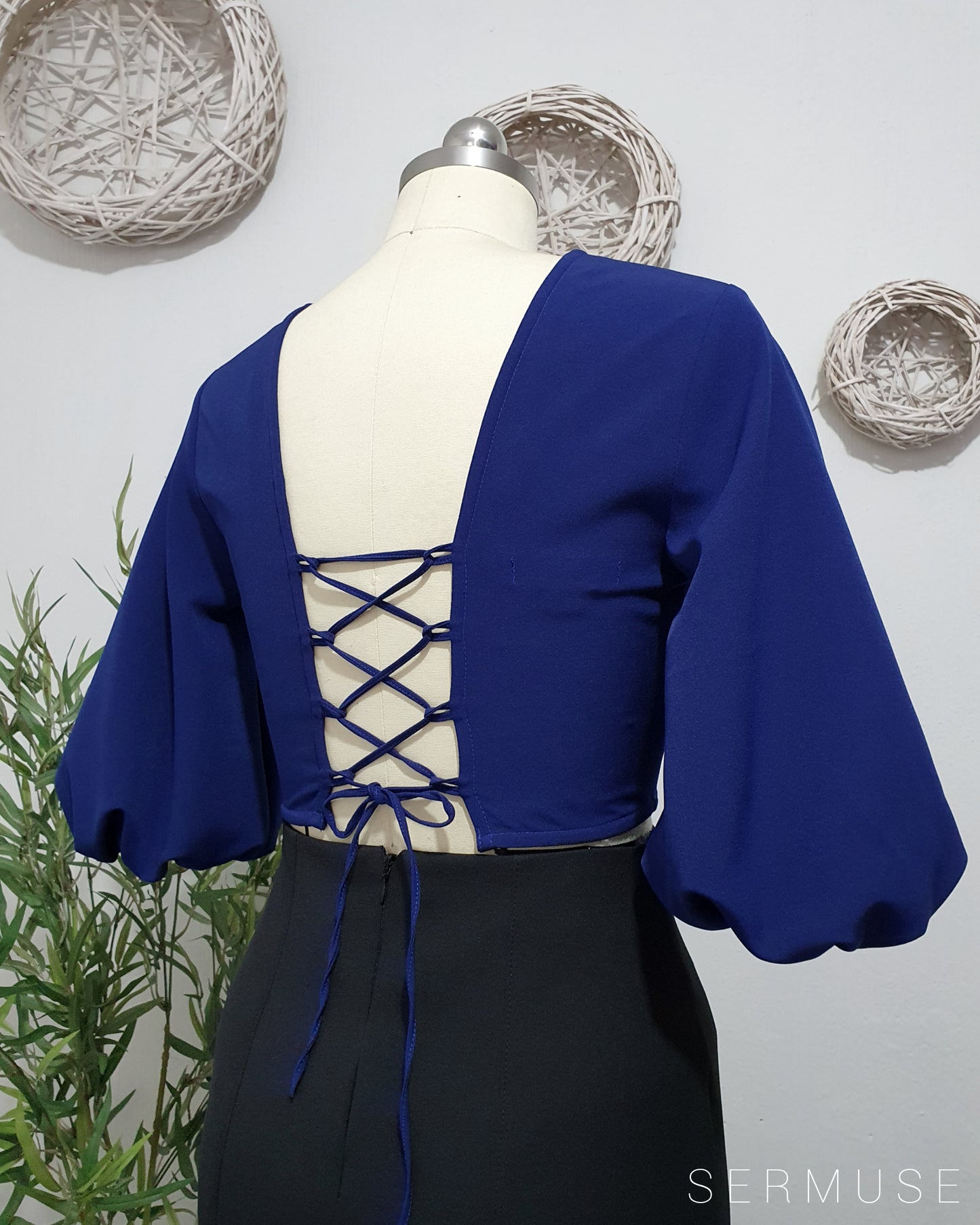 Croptop Flipside "Azul Pavo"