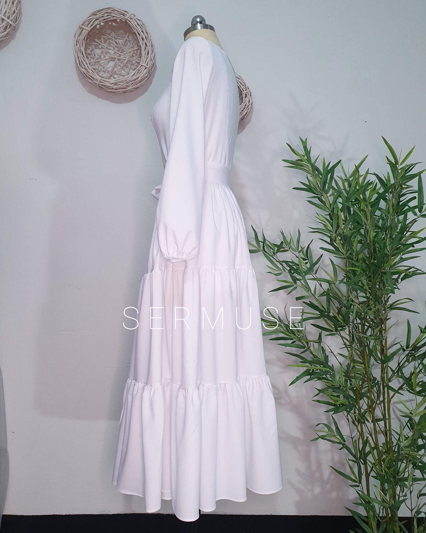 Vestido Midi Paulina. BLANCO